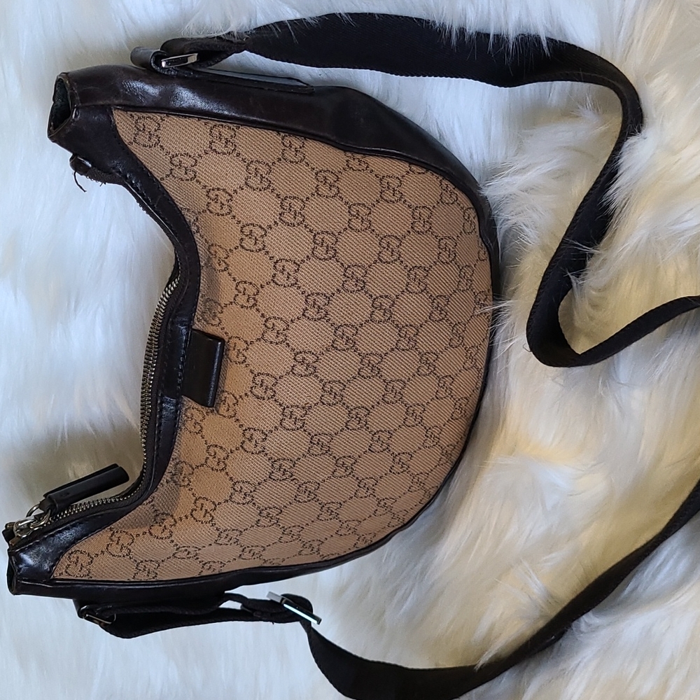 Gucci Tan and Dark Brown Shoulder Bag
